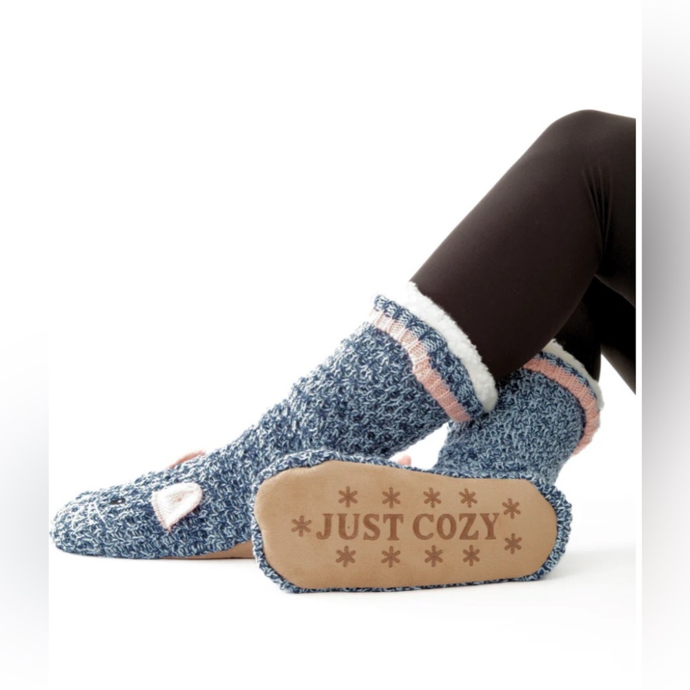 NWT Just cozy slipper socks bunnies